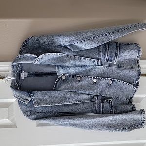 Sweetheart neckline denim blazer NWOT Size 8